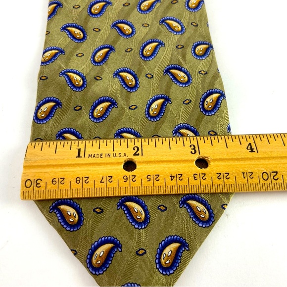J Z Richards Silk Tie Mens Neck Tie 59" Width 3 3/4" Made in America Handmade - Picture 6 of 8